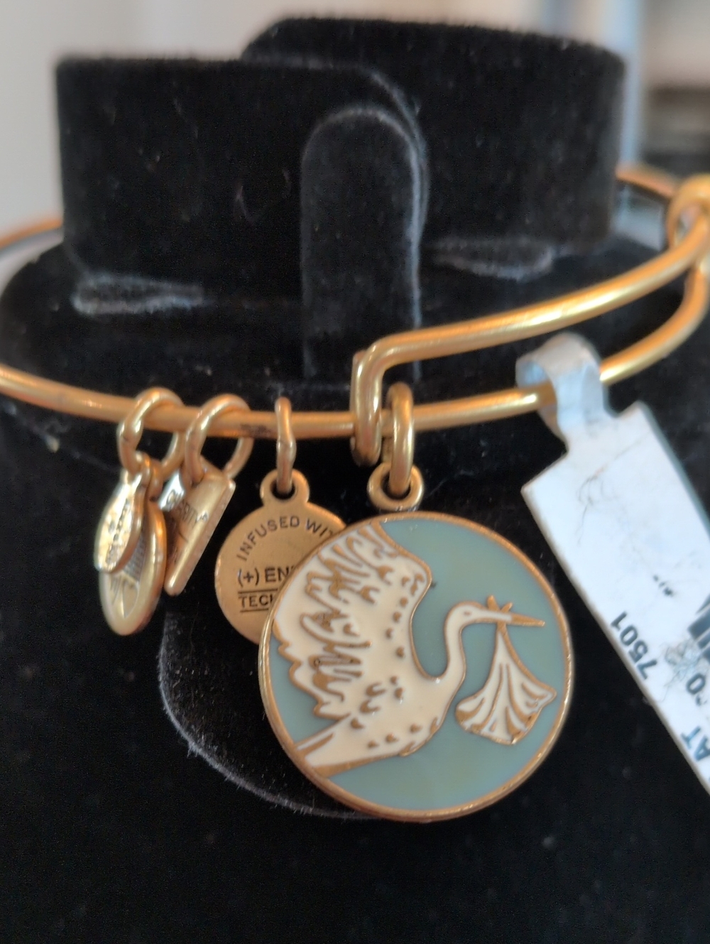 Alex and Ani Light Blue Stork Special Delivery Charm RARE Retired